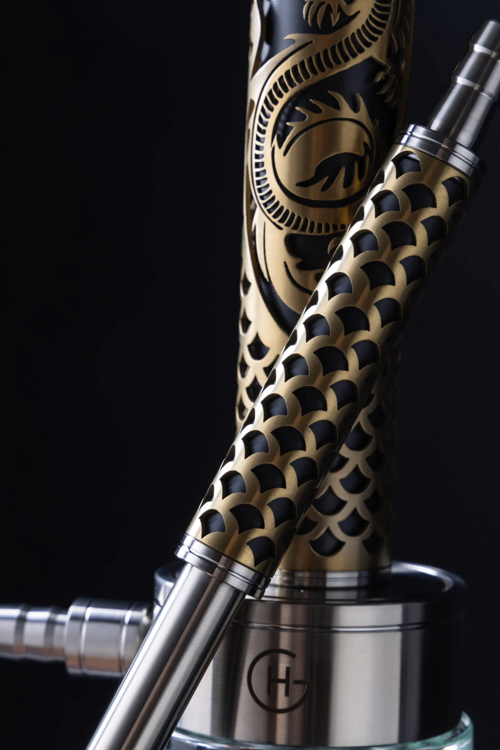 Geometry Hookah Big Bro Dragon STEEL GOLD - Image 5