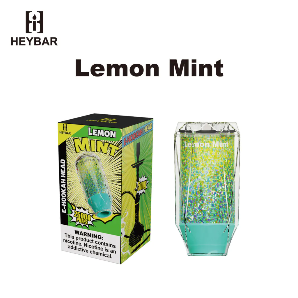 disposable hookah vapes HeyBar E-Hookah Head 25k Lemon Mint Electronic bowl Rainbow Rain RAZ DC25000 NO SHIP: NC Flavor:Peach Pineapple Ice